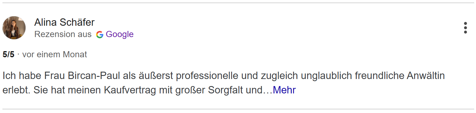 Google-Bewertung zu ETIQUE Legal – Screenshot 1